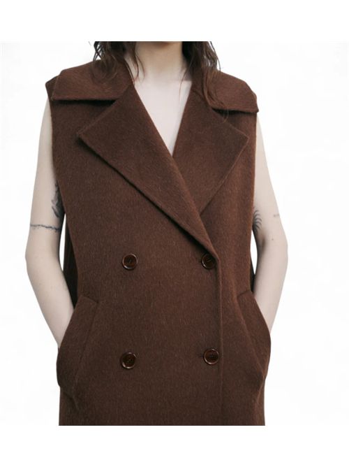 Cappotto smanicato in lana e alpaca Patrizia Pepe PATRIZIA PEPE | 8O0189-A610B834